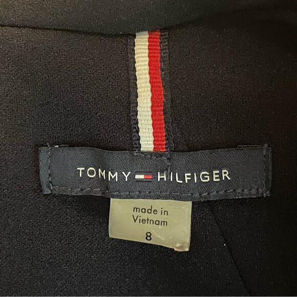 Tommy Hilfiger Women's Navy Neutral Academia Minimalist Midi Dress NWT Size 8 - Picture 8 of 13